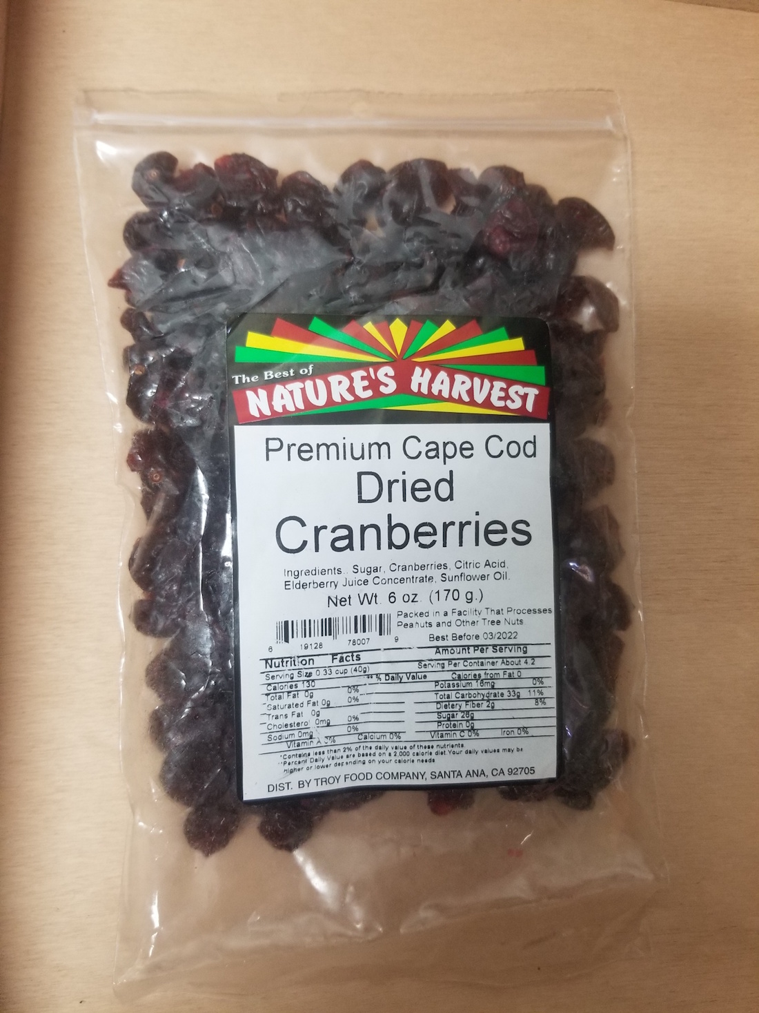 Dried Cranberries Premiun Cape Cod